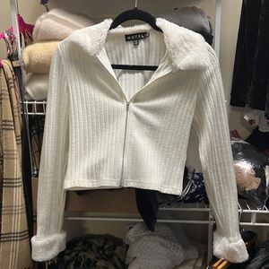 Motel Rocks fur trim cardigan